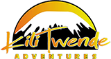 Logo for 'Ali Wend Adventures' showing an orange-yellow sun over snow-capped mountains with bold, stylized text of the brand name.